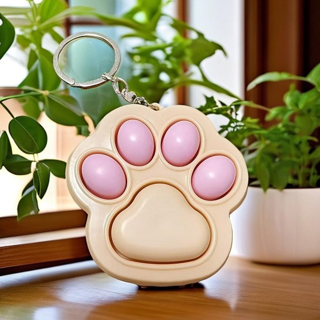 Lovely Claw Shape Stress Relief Keychain Portable Cat Paw Keyring for Anxiety Office Travel Accessories