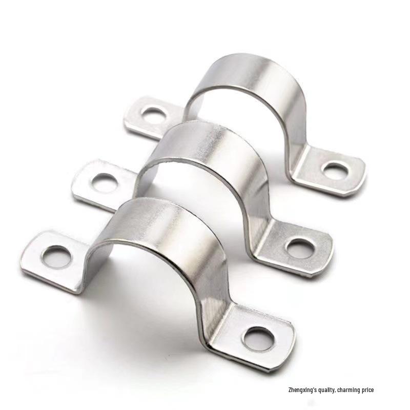 304 Stainless Steel Horse Riding U-Shaped Pipe Clamp for PPR Water Pipes 40mm Pipe Diameter (2 pcs)