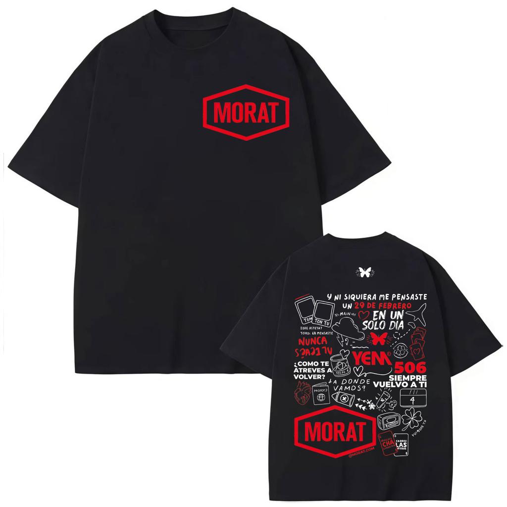 Colombia Pop Band Morat Tour 2026 Tshirts High Quality Fashion Oversized Tshirt Men Women Casual Cotton Short Sleeve T Shirts