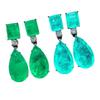 Geometric Copper Drop Earrings With Zirconia Embellishments For Elegant Women