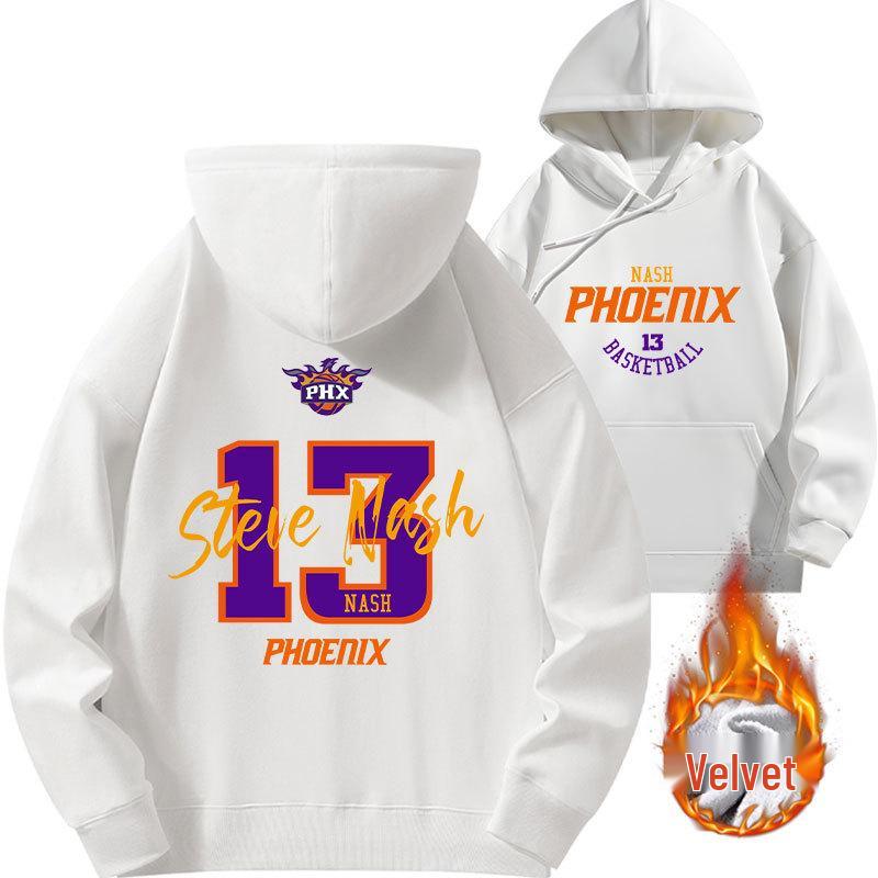 

Steve Nash Suns 2025 Basketball Hoodie, Autumn Plus Velvet Thickened. XXL