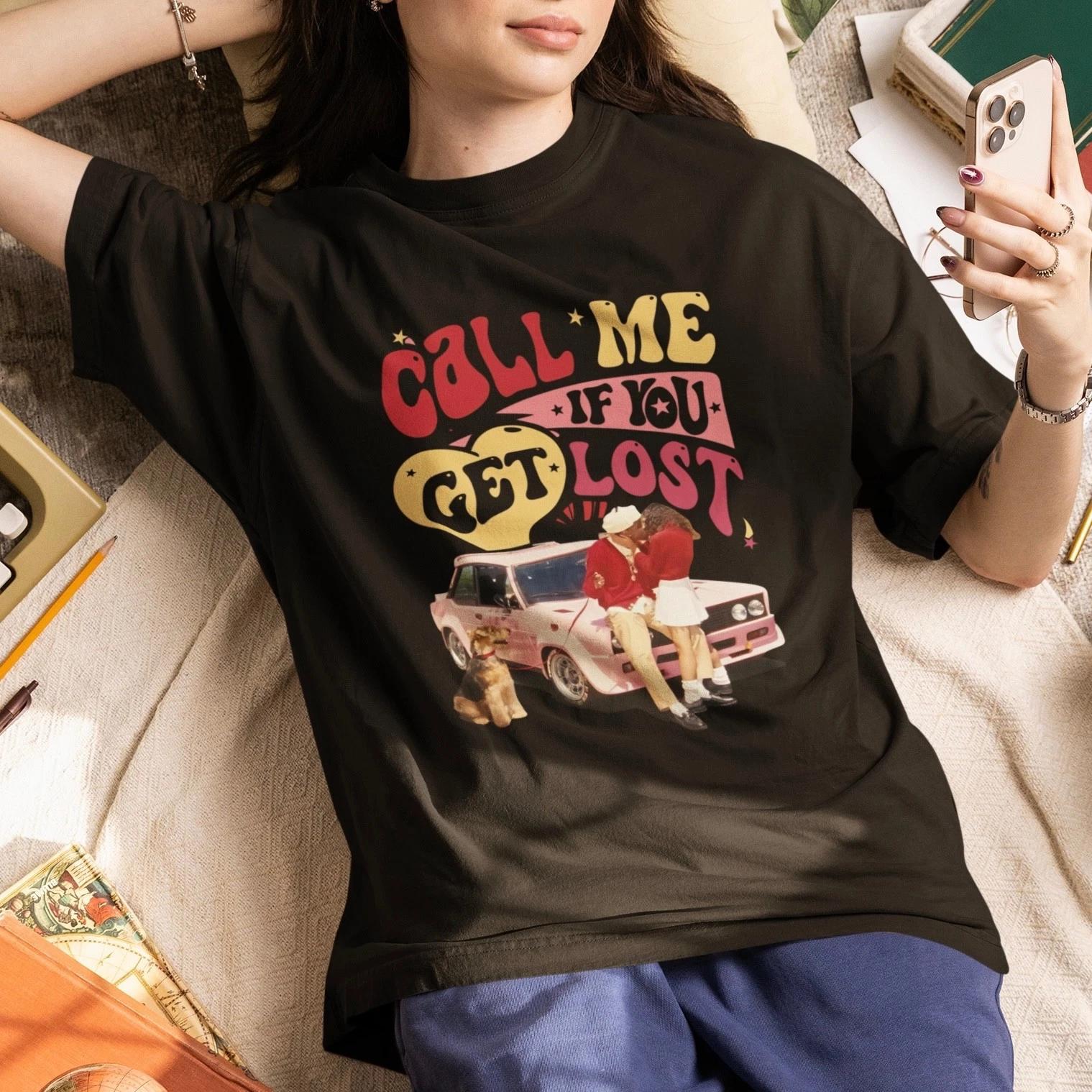 Vintage Graphic Tee Retro Call Me If You Get Lost Aesthetic Love Unisex Shirt XXXL
