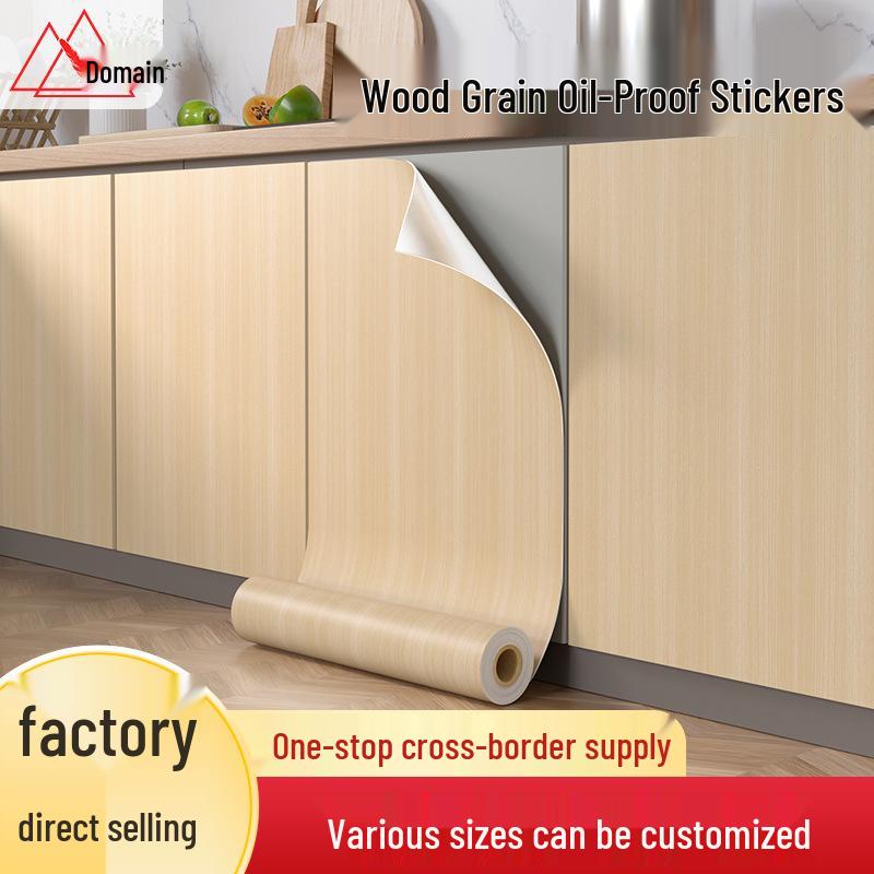 Olejivzdorná, Žáruvzdorná, Vodotěsná Samolepicí Kuchyňská Nástěnná Nálepka s Vzhledem Dřeva