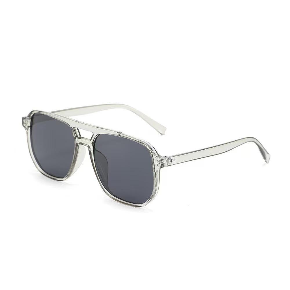 Occhiali da Sole Retro a Doppio Ponte con Lenti Grandi Oceaniche - Design alla Moda e Semplice