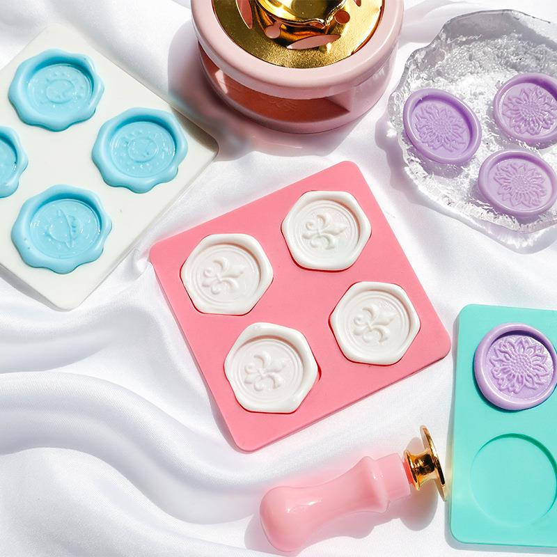 Modeling Molds Wax Seal Stamp Mold Silicone Pad Mat DIY Craft Wax Sealing Mat Tool For Stamps Fixed Shape Round