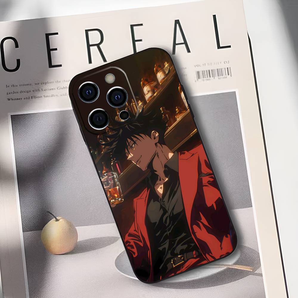 M-Megumi F-Fushiguro Phone Case For IPhone 17,16,15,14,13,12,11,Plus,Pro,Max,Plus,XS,soft case Black silicone