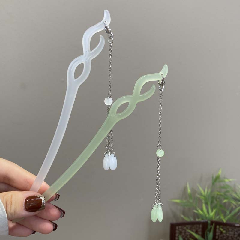 Chinese Style Acetic Acid Tassel Pearl Hair Stick for Women Traditional  Hair Stick Chopstick Chinese Hanfu Hair Accessories