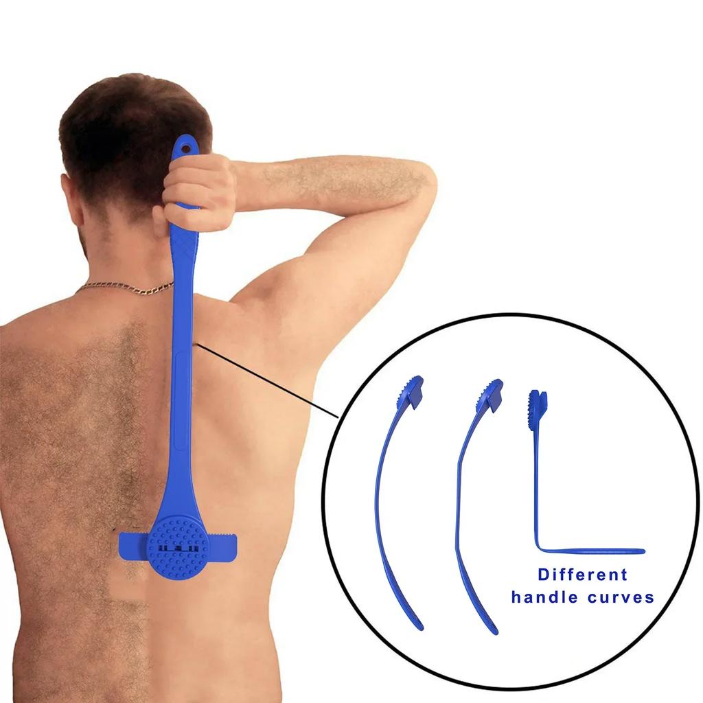 Man Shaving Knife Back Razor Shaver Groomer Full Body Hair Removal Trimmer Waterproof Rustproof Long Handle Back Leg Epilator