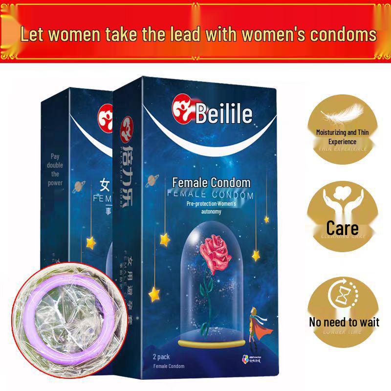Beilile 2-Piece Female Condom Pack: Erotic Adult Contraceptive Condoms