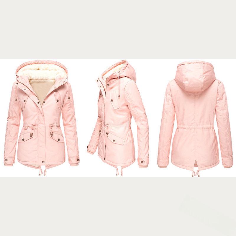 Winter Hot Sale: Women's Hooded Slimming Plus Velvet Thick Cotton Coat