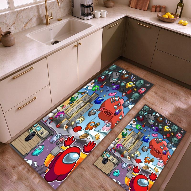 Among Us Kitchen floor mat made of flannel non-slip and easy to clean Suitable for use in the kitchen bedroombathroom or at an entryway—adding a cozy