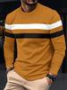 Men's Color Block Casual Round Neck Long Sleeve Sports T-shirt