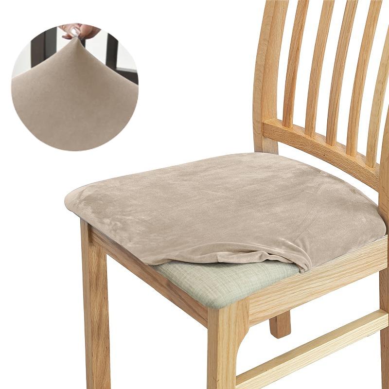 Soft Velvet Chair Cover Solid Thickened Warm Seat Cushion Protector For Dining Room Living Room Kitchen Chairs