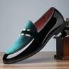 Hot Sale Men Dress Shoes Designer Embroidered Moccasins Luxury Men Casual Shoes Fashion Patent Leather Loafers Male