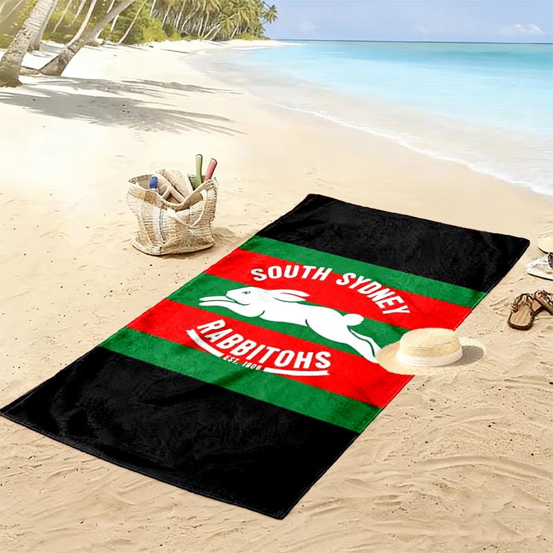 Rabbitohs Print Beach Towel, Large Soft Quick Dry Towel for Beach Camping Swimming