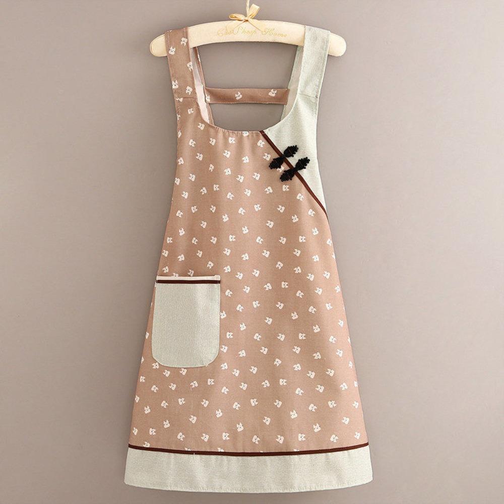 with Pocket Canvas Apron Breathable Cooking Apron Durable Cleaning Apron Household Use Style 3