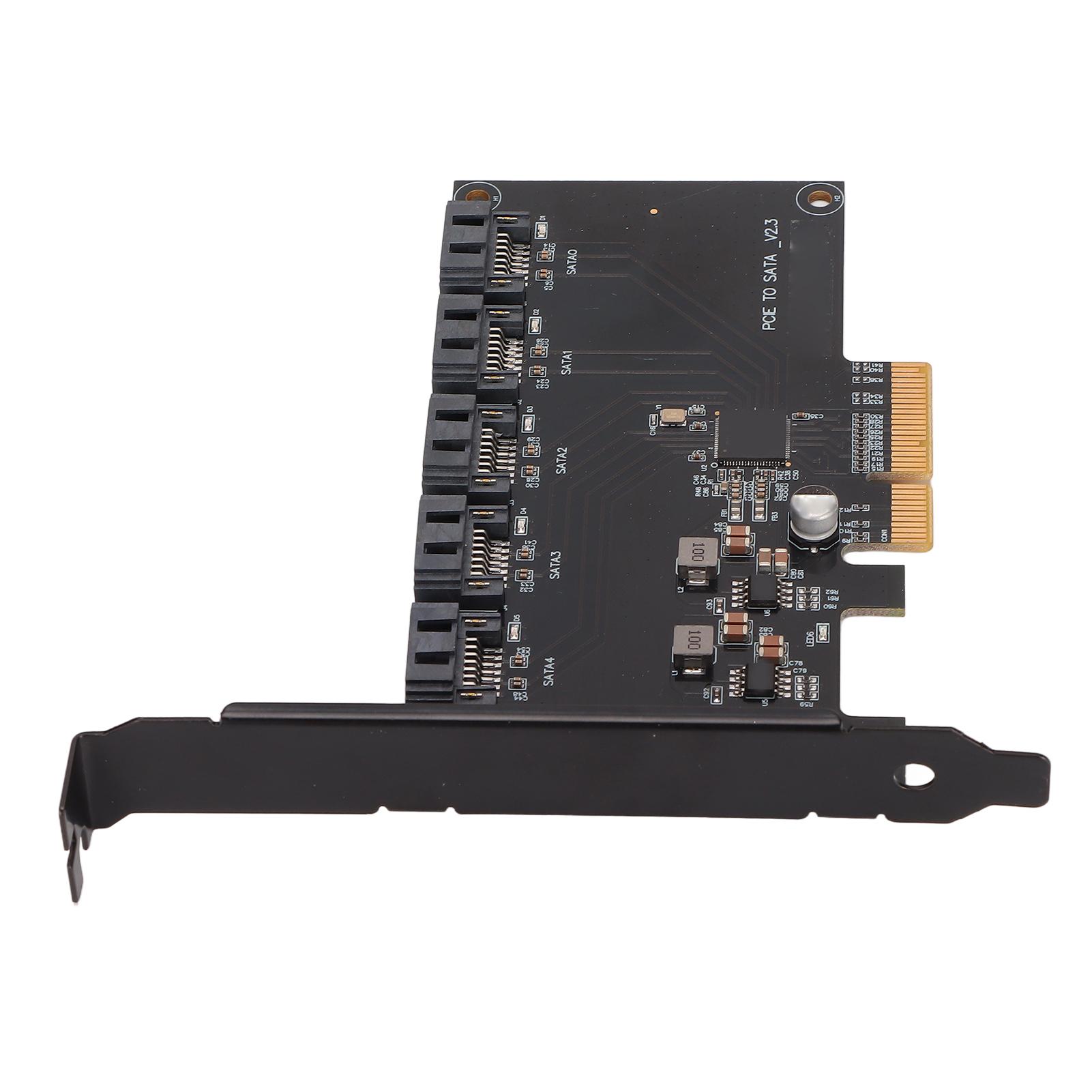 

PCIe to SATA Adapter Card 5 Ports 5x16TB Fast Transmission E Green Engine SSD Expansion Card for