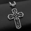 Vintage Orthodox Jesus Crucifix Cross Christian Pendant Necklace for Women Men 316L Stainless Steel Chain Amulet Jewelry Gift