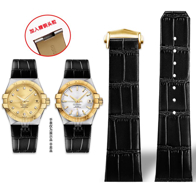 

Для Omega Constellation Double Eagle Series 123.20 Чоловічий ремінець з натуральної шкіри з виступами Сталеві головки з частинками Ремінець 23мм 25мм 26mm-9.6mm