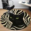 1ks Zebra Kočka Kancelářský Kulatý Koberec, Podložka Vhodná Do Kanceláře, Pod Kancelářské Židle Ložnice Obývací Pokoj Domácí Dekorace, Dekorace Místnosti