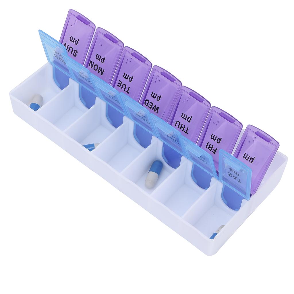 AM PM 7 Days Pills Case Weekly Pills Organizer Capsule Supplements Vitamin Pills Travel Pills Box