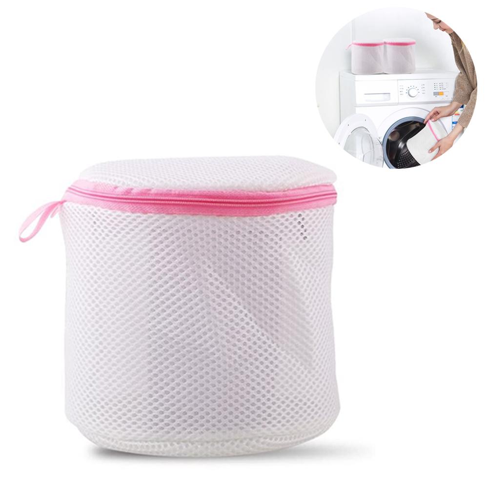 Underwear laundry bag mesh bra wash bag with zipper machine-wash protective pouch for delicate garments pink 3PCS