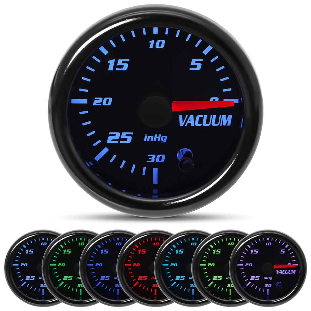 2'' 52mm 7 Color Oil Temperature Gauge Boost Bar PSI Water Temp Oil Pressure Air Fuel Ratio RPM Tachometer for 12V Car Gauges