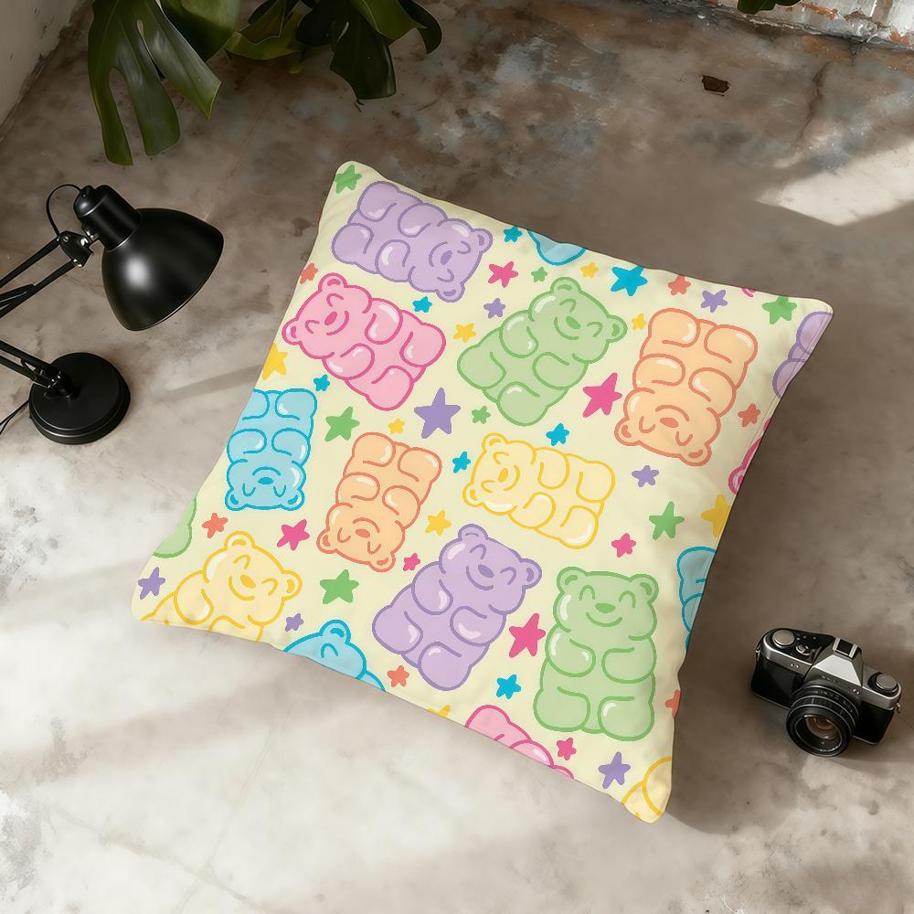 Cute Gummy Bears Fashion cushion cover Home Office Convenient Nordic Simplicity Hit With Zipper Cushion Cover