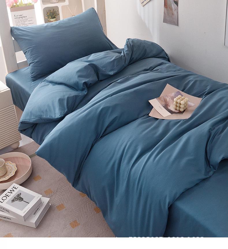 Pure Cotton Dormitory 3-Piece Set: Single Bed Duvet Cover, Sheet & Pillowcase