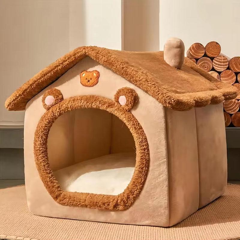Faltbares Haustierhaus Abnehmbares Waschbares Katzenhaus Welpenhöhle Sofa Haustierbett Haus für extra kleine Hunde und kleine und mittelgroße Katzen NEU