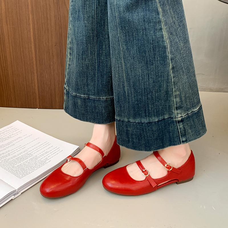 2025 New Ladies Flat Shoes Are Fashionable Casual Simple Shallow Soft and Lovely Mary Jane Ballerina Shoes.