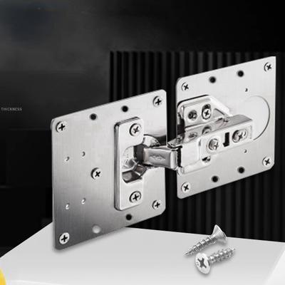 2 piezas de acero inoxidable, bisagra de puerta de gabinete, placa de reparación, bisagra, placa fija, refuerzo de puerta de gabinete, placa de instalación, reparación de daños en el panel lateral