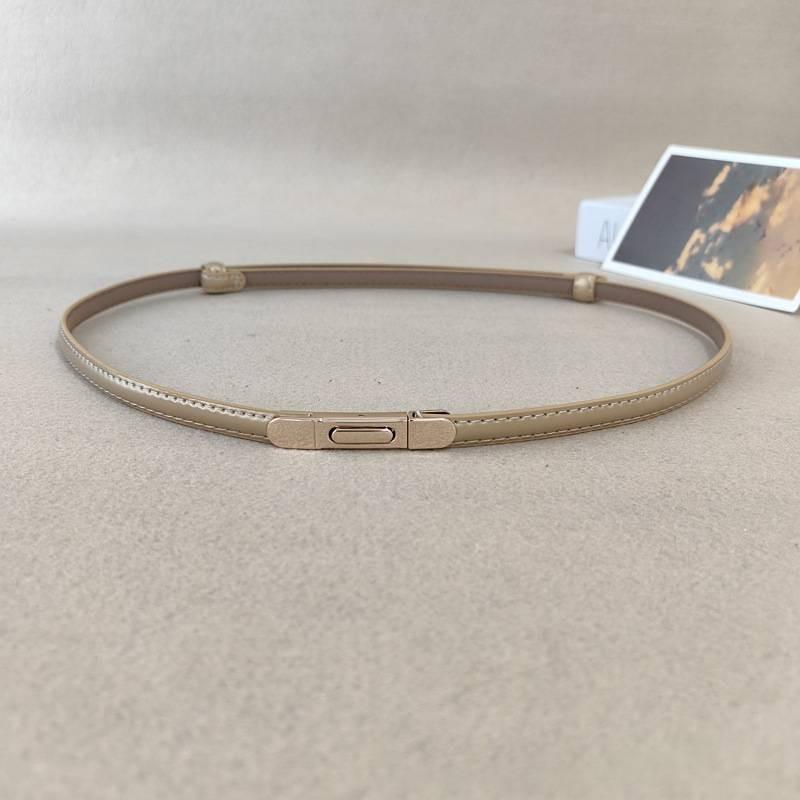 Summer Genuine Leather Girl Slim Waist Belt Metal Buckle Dresses Decoration