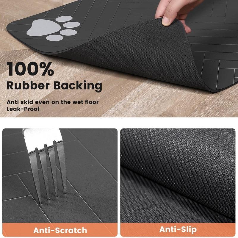 Pet Feeding Mat For Dogs Food Bowl Pad Drinking Feeding Plamat Quick Dry Waterproof Floor Mats For Dog Cat Feeder Bowl Pad