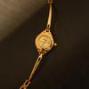 New Women Light Luxury Quartz Watch Round Small Dial Thin Strap Gold Bangle Style Timepiece