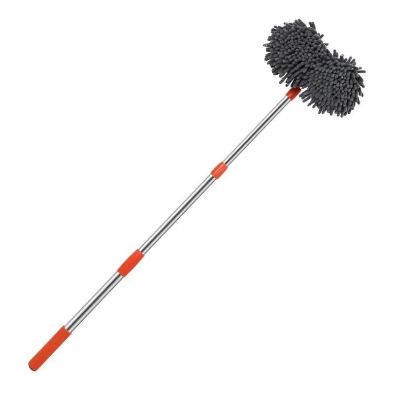 

Car Wash Mop Rotating Extendable Handle Soft Bristle Brush Telescopic Car Cleaning Tool for Exterior and Interior Use One Size помаранчевий