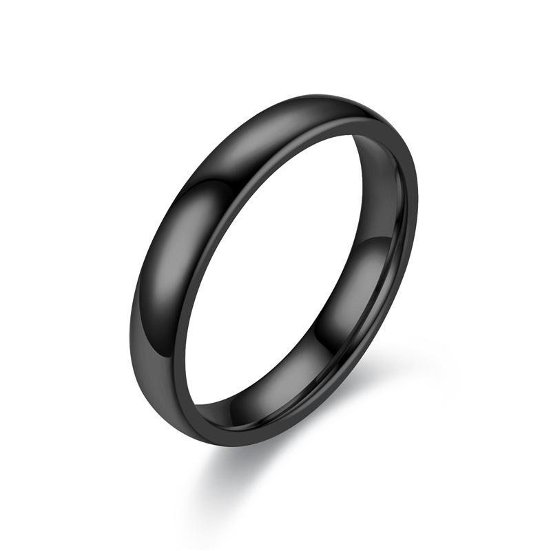 Men’s 4mm Polished Titanium Steel Ring, Mirror Finish, Versatile Casual Style, Stainless Steel Band.
