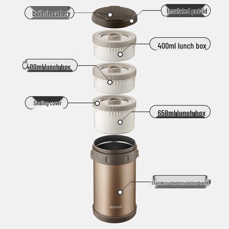 Supor Vacuum Insulated 304 Stainless Steel Lunch Box