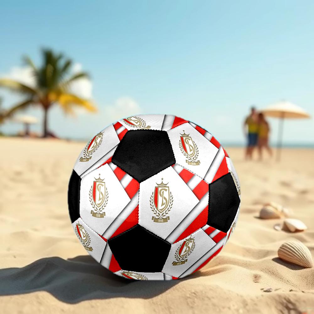 SIZE 5 Standard Liège Soccer Ball Colorful All Ages Machine Stitched PVC Competition Ready Durable High-Bounce