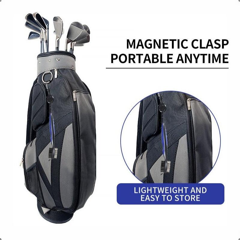 1Pc Golf Club Brush Groove Cleaner Retractable Dual Sided Nylon Bristles Aluminum Carabiner Groove Cleaner Groove Cleaning