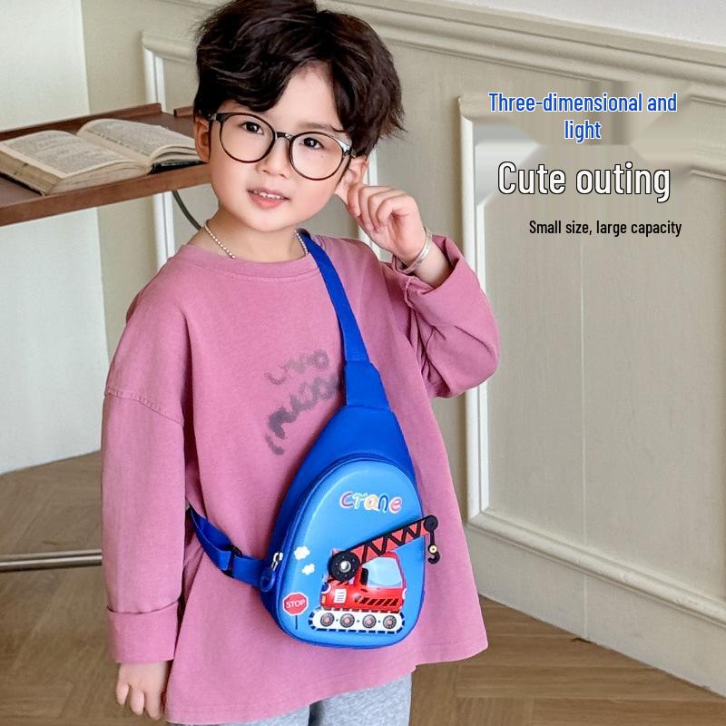 Adorable Cartoon Kid's Waist Bag - Toy Vehicle Crossbody EVA Bag, Korean Fashion Chest Bag