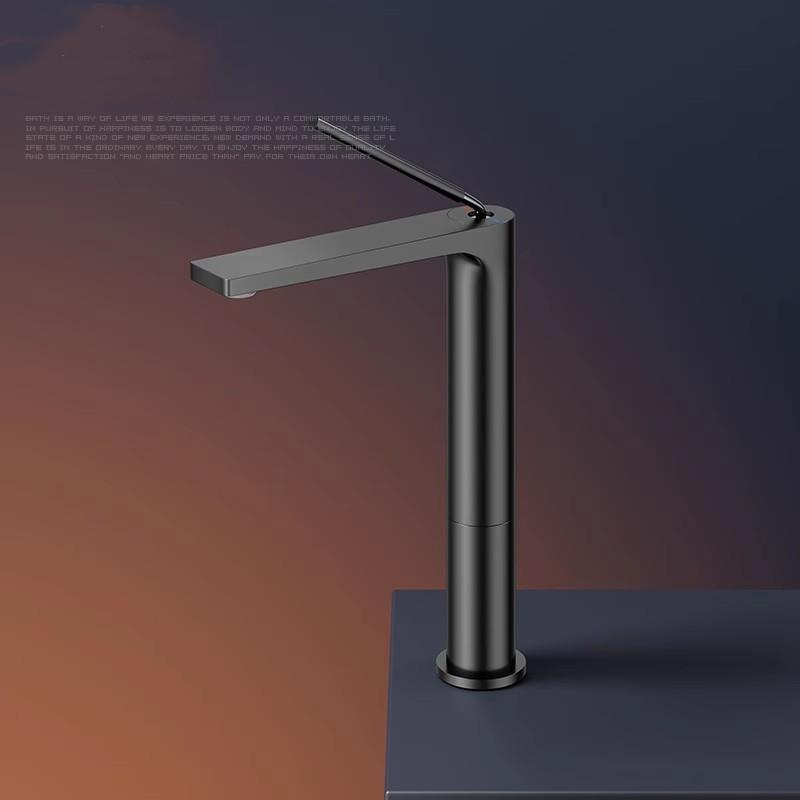 Bathroom Basin Faucet Hot & Cold Bathroom Gray Sink Faucet Deck Mounted Lavotory Faucet Mixer Water Tap