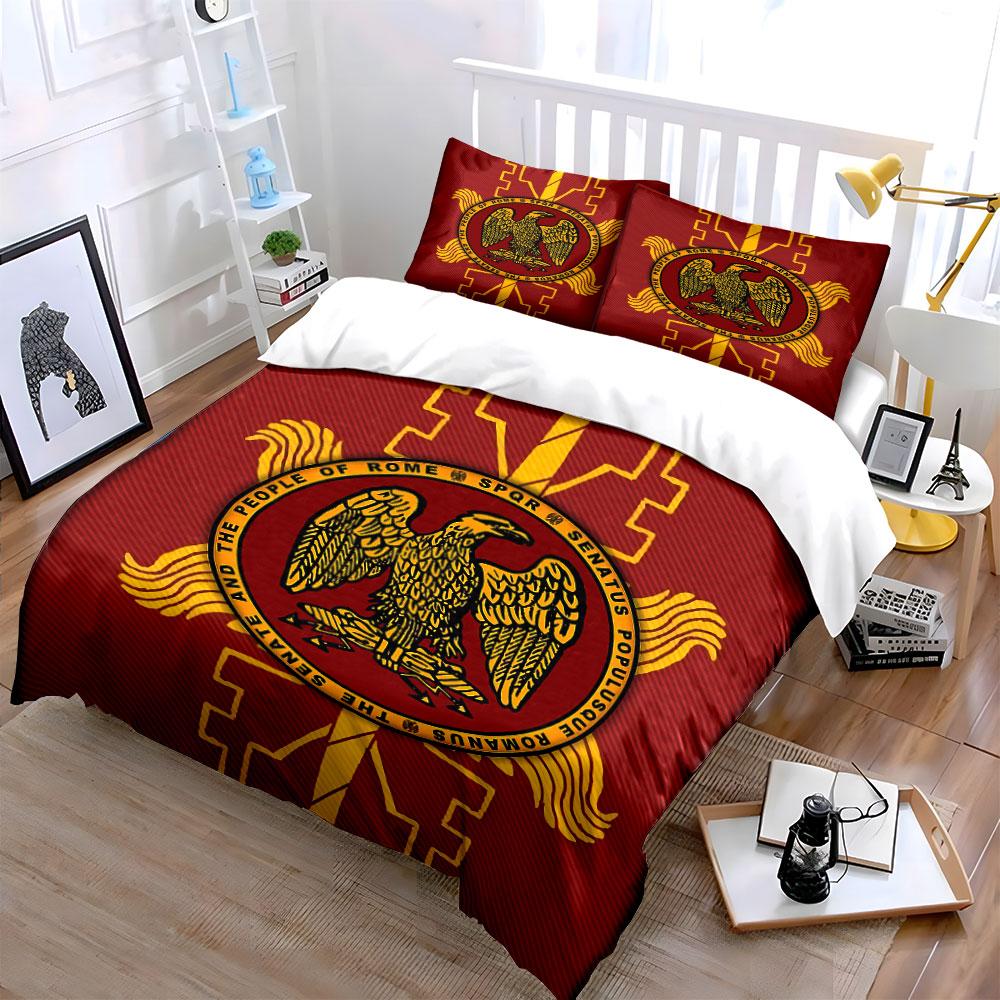 Roman Eagle SPQR Bedding Set Bedding Duvet Cover Set Duvet Cover Pillowcases (1 * Duvet Cover 2 * Pillowcases, without duvet insert)