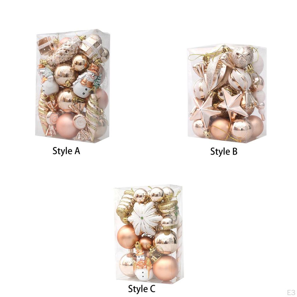 Christmas Balls Tree Ornament Pendants Assorted Champagne Color for Door Knobs
