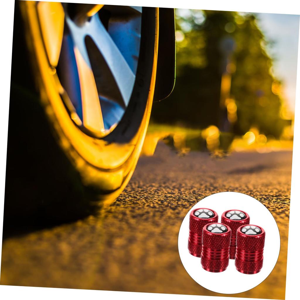 CLISPEED 4pcs Tire Valves Auto Valve Caps Car Valve Stem Caps Tire Caps Kit