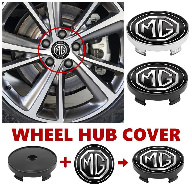 For MG 4pcs 56/60mm Car Wheel Center Hub Cap Rim Cover Stickers Cyberster 3 5 6 7 ZS ES5 ONE HS 4 EV