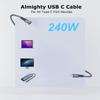 Straight Head/Right Angle USB C Extension Cable Wire Supporrt 240W Fast Charging and 4K Video Display for Smartphones