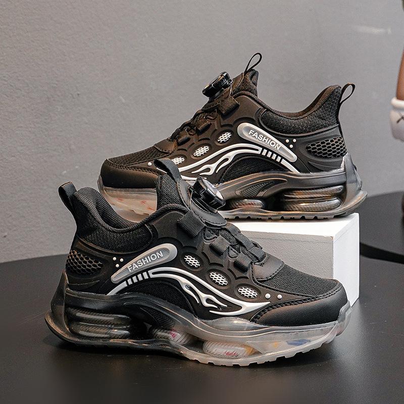 2025 Spring and Autumn Leather Boys' Shoes Medium and Older Children's Waterproof Children's Sneakers Breathable Sneakers 2025