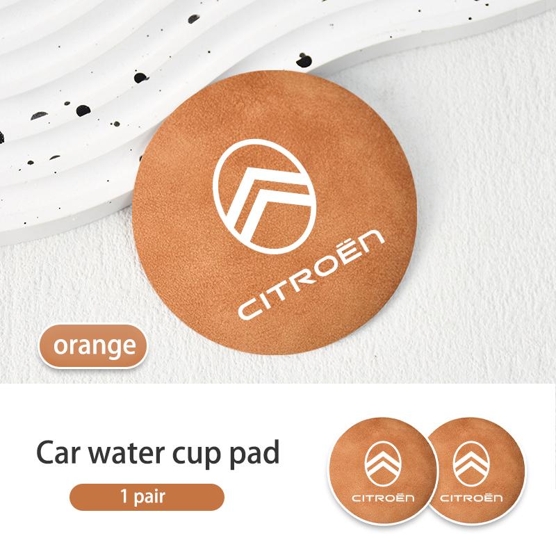2pcs Suede Car Coaster Non-slip Water Cup Mat Bottle Holder Pad For Citroen C4 C3 C5 C1 C2 C6 VTS C4L DS3 DS4 DS5 Grand Berlingo