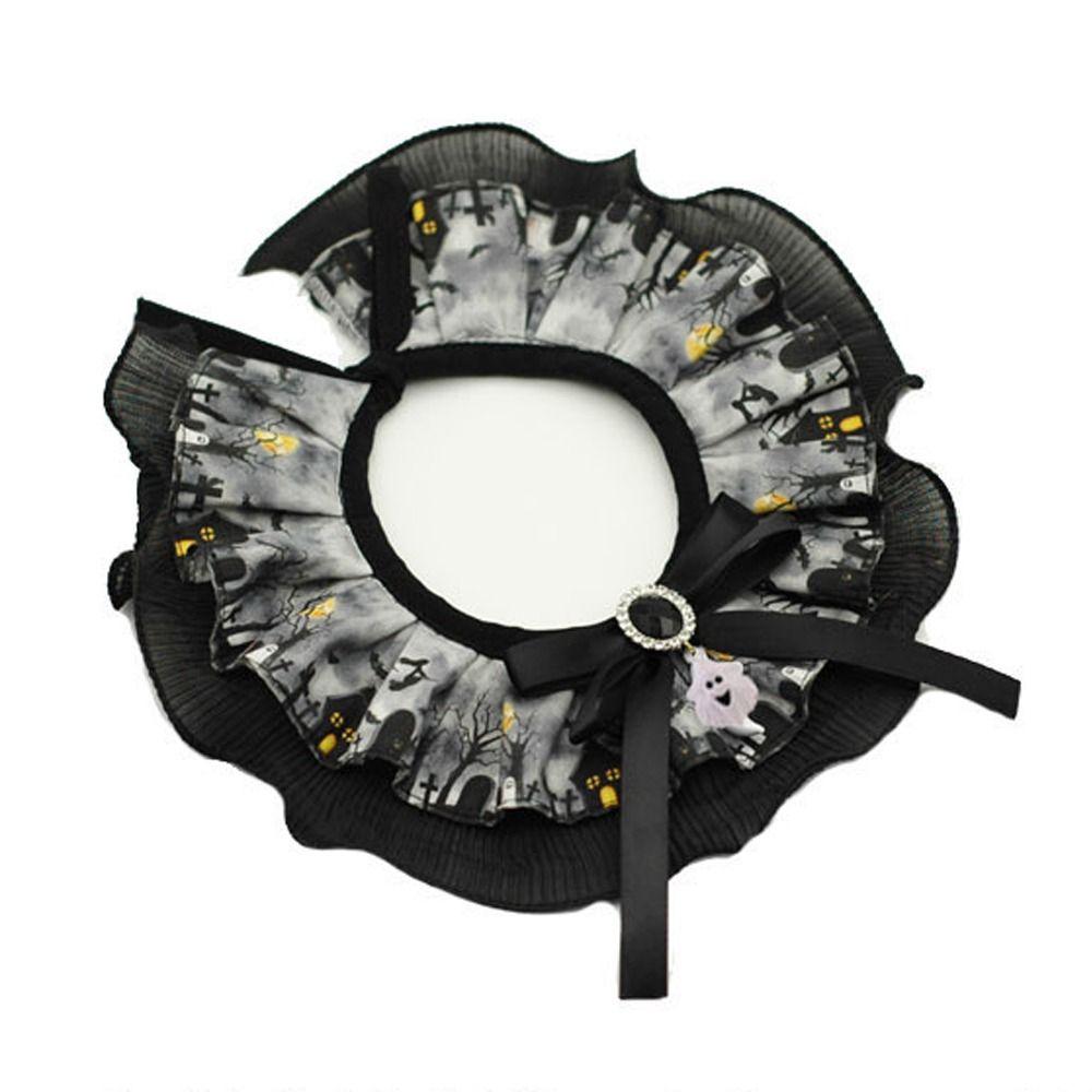 Bell with Sound Cat Dog Ghost Necklace Creative Pet Bib Scarf  Drool Towel